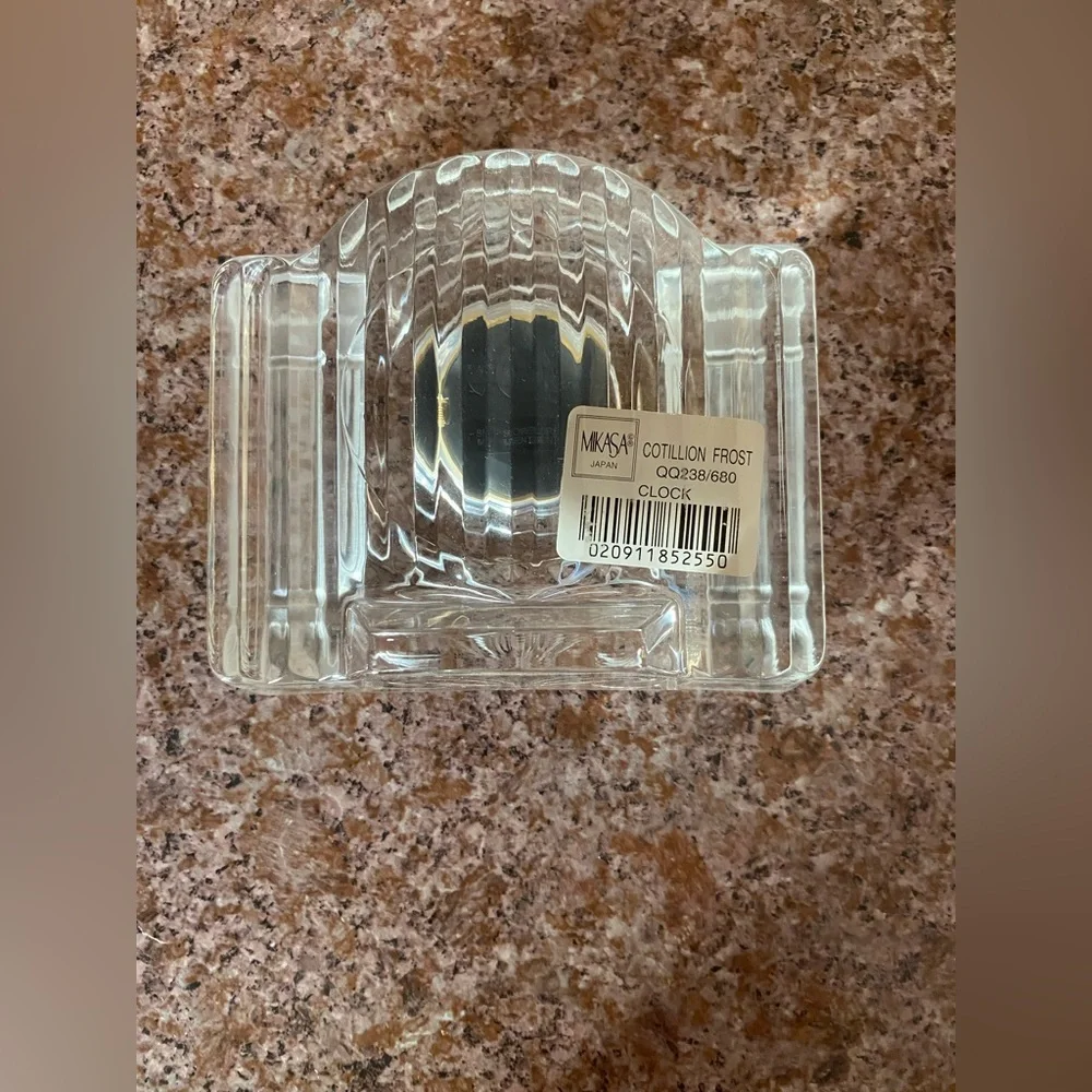 Clear Crystal Mantel Clock with Gold-Tone Bezel